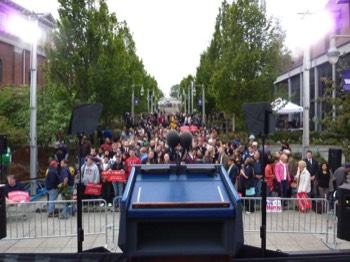  Shot from Lectern of Vice President Joe Biden Event 